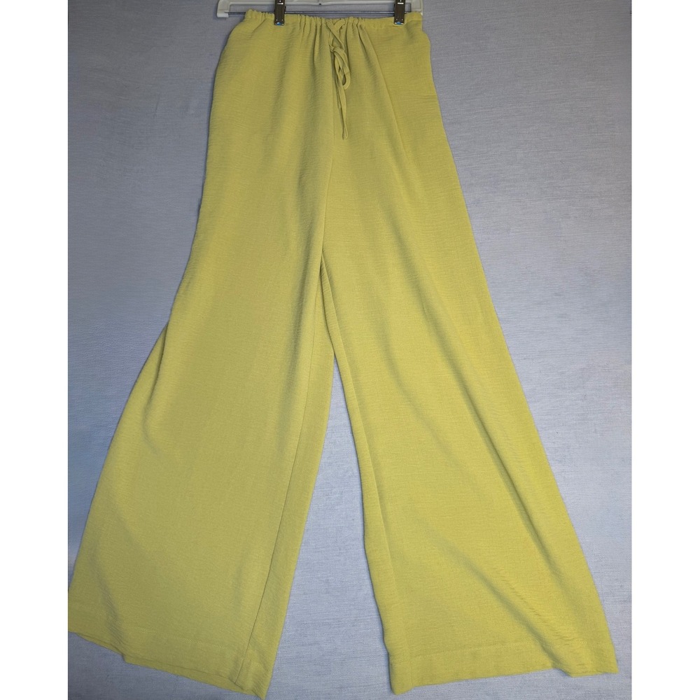 VICI Dolls Chartreuse Yellow Wide Leg Pants Elastic Drawstring Waist Small